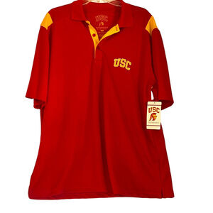 USC SPORTS Red & Yellow Men's Polo Shirt, Size XL